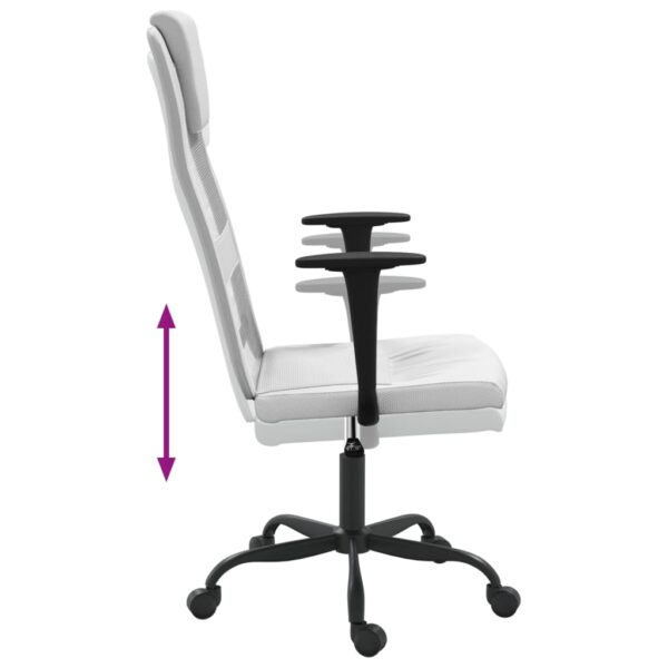 vidaXL Office Chair White Mesh Fabric and Faux Leather - Image 6