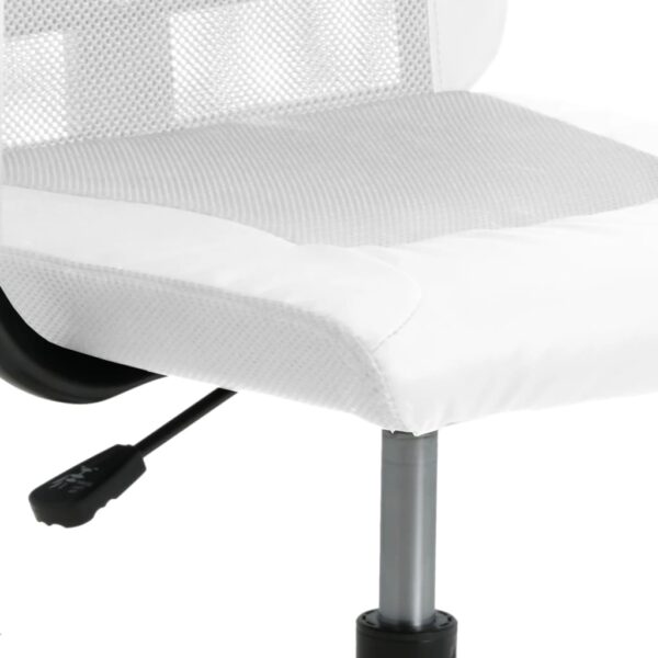 vidaXL Office Chair White Mesh Fabric and Faux Leather - Image 7