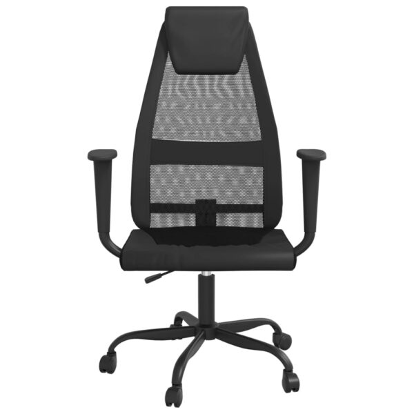 vidaXL Office Chair Black Mesh Fabric and Faux Leather - Image 3