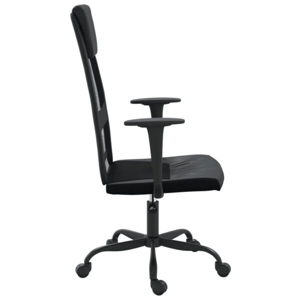 vidaXL Office Chair Black Mesh Fabric and Faux Leather - Image 4