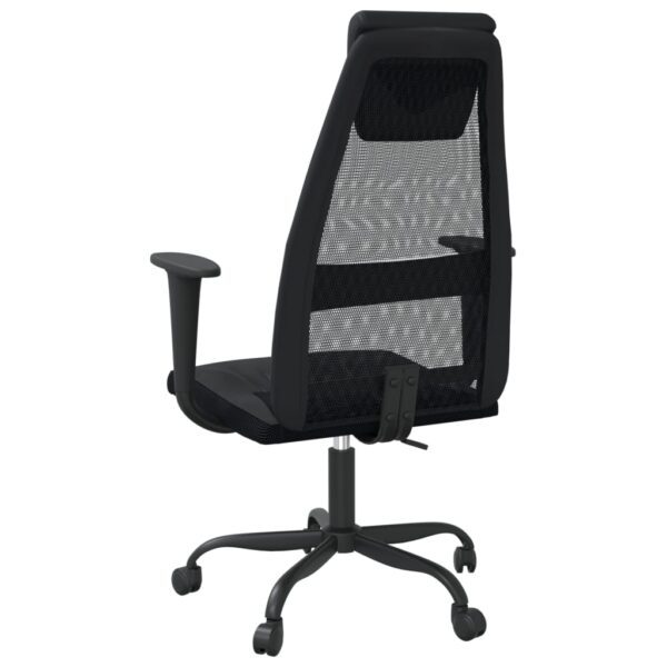 vidaXL Office Chair Black Mesh Fabric and Faux Leather - Image 5