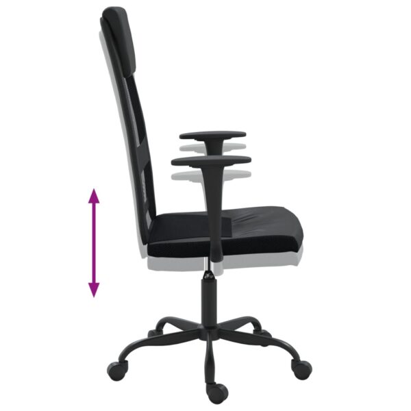 vidaXL Office Chair Black Mesh Fabric and Faux Leather - Image 6