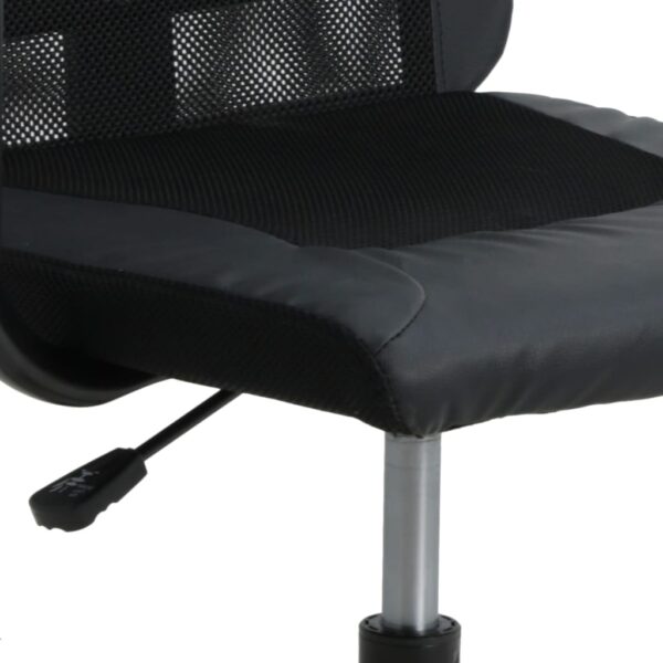 vidaXL Office Chair Black Mesh Fabric and Faux Leather - Image 7