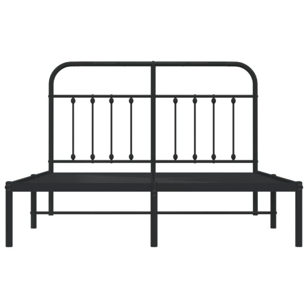 vidaXL Metal Bed Frame with Headboard Black 59.1"x78.7" - Image 6