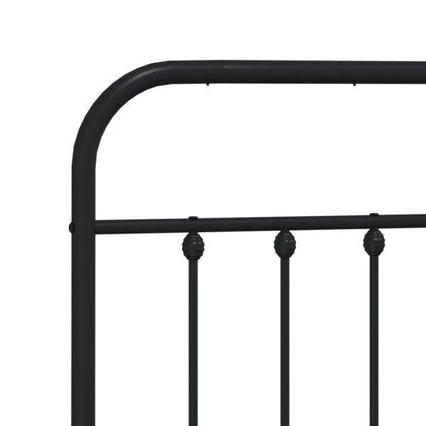 vidaXL Metal Bed Frame with Headboard Black 59.1"x78.7" - Image 9