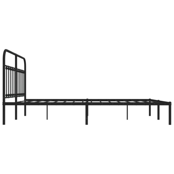 vidaXL Metal Bed Frame with Headboard Black 72"x83.9" California King - Image 7