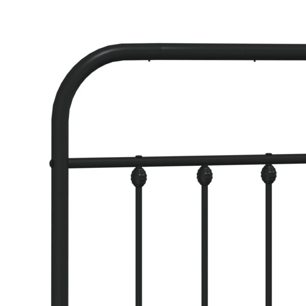 vidaXL Metal Bed Frame with Headboard Black 76"x79.9" King - Image 9