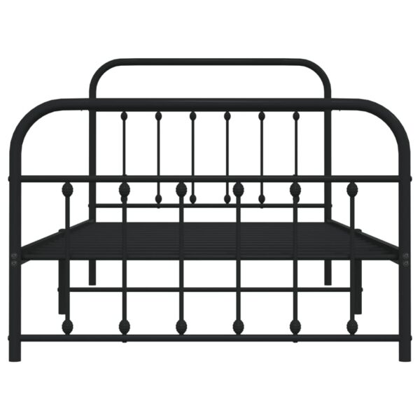 vidaXL Metal Bed Frame with Headboard and Footboard Black 39.4"x78.7" - Image 6