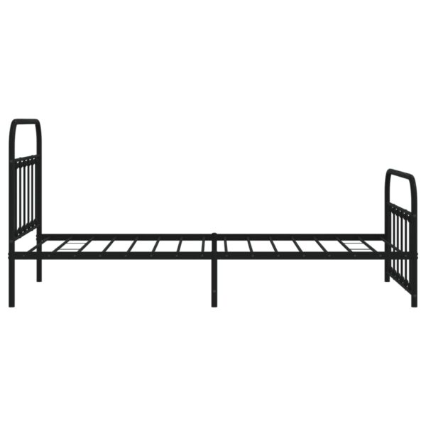 vidaXL Metal Bed Frame with Headboard and Footboard Black 39.4"x78.7" - Image 7