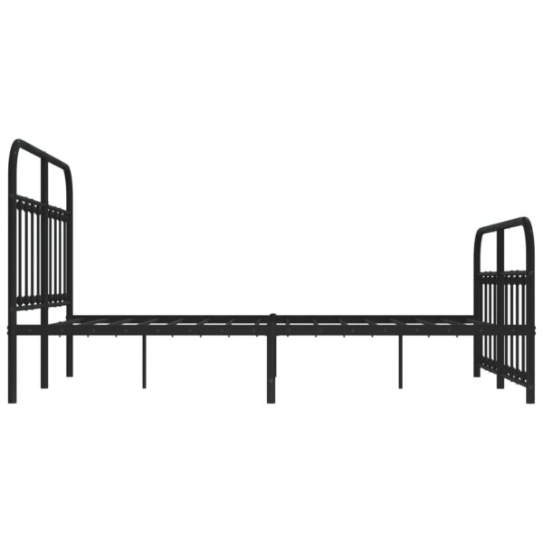 vidaXL Metal Bed Frame with Headboard and Footboard Black 53.1"x74.8" - Image 7