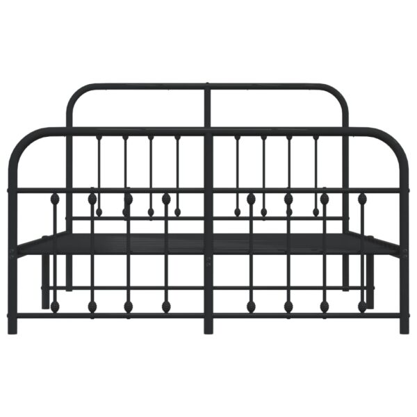 vidaXL Metal Bed Frame with Headboard and Footboard Black 59.1"x78.7" - Image 6