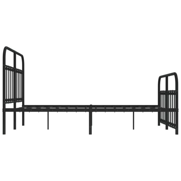 vidaXL Metal Bed Frame with Headboard and Footboard Black 59.1"x78.7" - Image 7