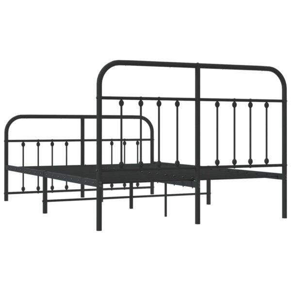 vidaXL Metal Bed Frame with Headboard and Footboard Black 59.1"x78.7" - Image 8