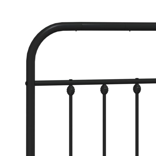 vidaXL Metal Bed Frame with Headboard and Footboard Black 59.1"x78.7" - Image 9