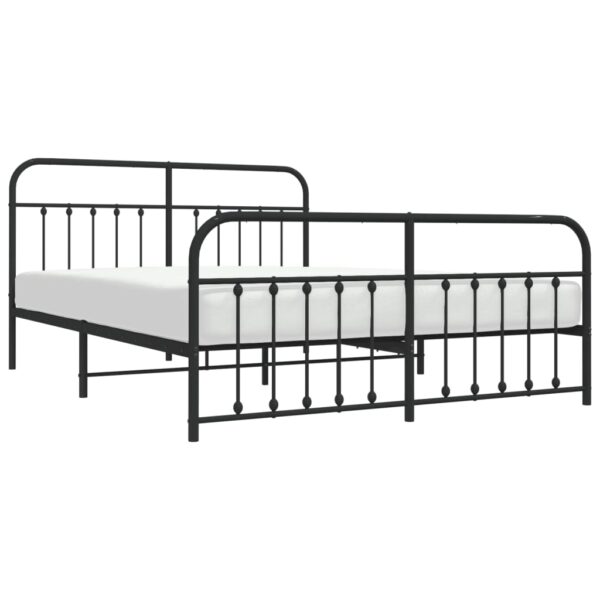 vidaXL Metal Bed Frame with Headboard&Footboard Black 72"x83.9" California King - Image 3