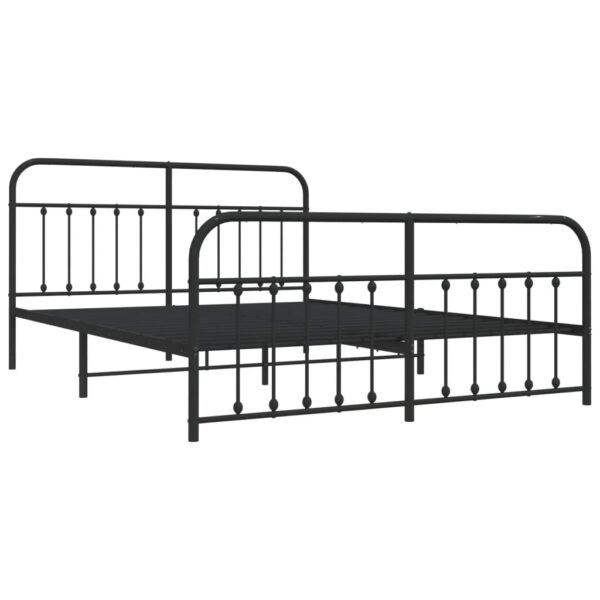 vidaXL Metal Bed Frame with Headboard&Footboard Black 72"x83.9" California King - Image 5