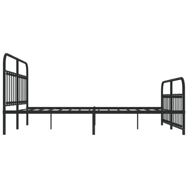 vidaXL Metal Bed Frame with Headboard&Footboard Black 72"x83.9" California King - Image 7