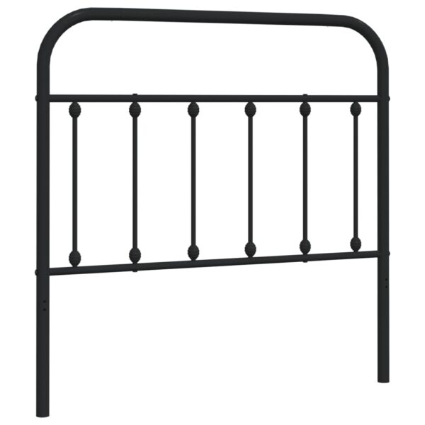 vidaXL Metal Headboard Black 39.4" - Image 2