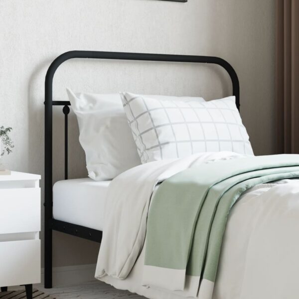 vidaXL Metal Headboard Black 39.4" - Image 3