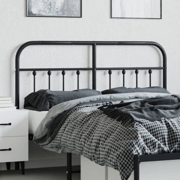 vidaXL Metal Headboard Black 53.1" - Image 3