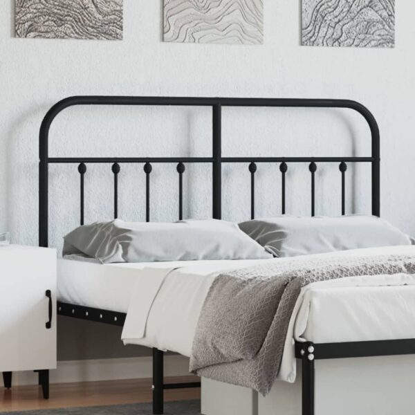 vidaXL Metal Headboard Black 53.1"