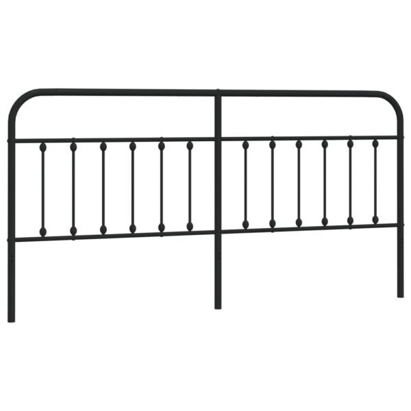 vidaXL Metal Headboard Black 76" - Image 2