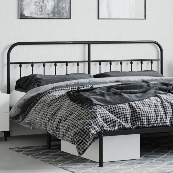 vidaXL Metal Headboard Black 76" - Image 3