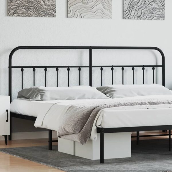 vidaXL Metal Headboard Black 76"