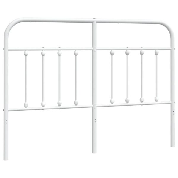 vidaXL Metal Headboard White 53.1" - Image 2