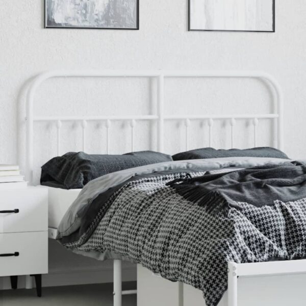 vidaXL Metal Headboard White 53.1" - Image 3