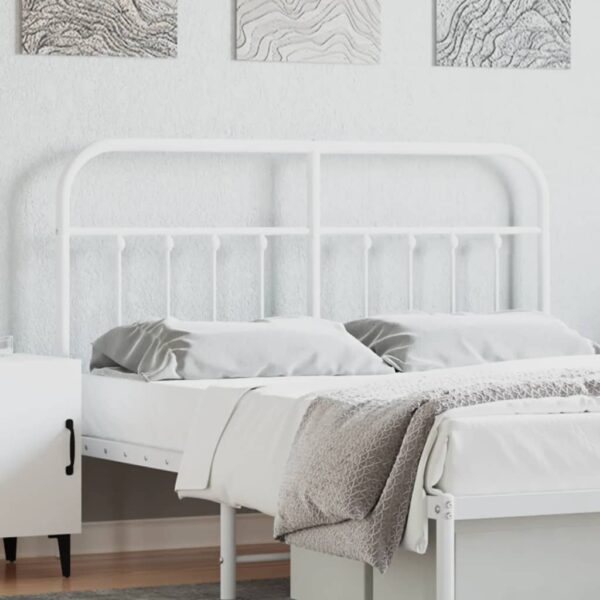 vidaXL Metal Headboard White 53.1"