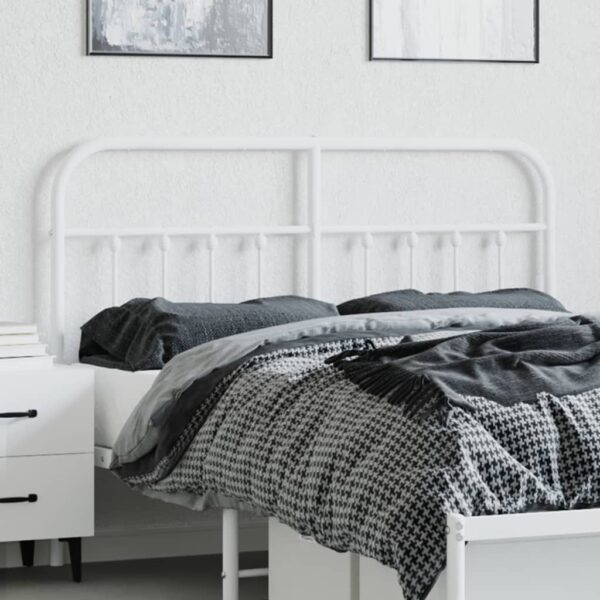 vidaXL Metal Headboard White 59.1" - Image 3