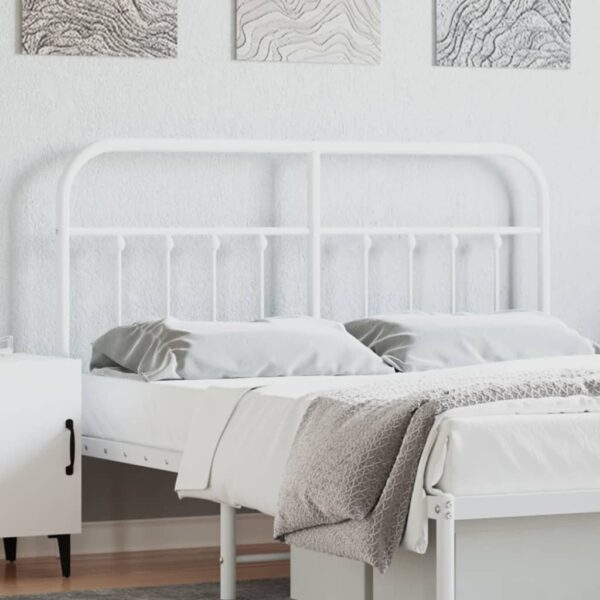 vidaXL Metal Headboard White 59.1"