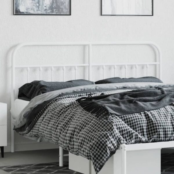 vidaXL Metal Headboard White 70.9" - Image 3