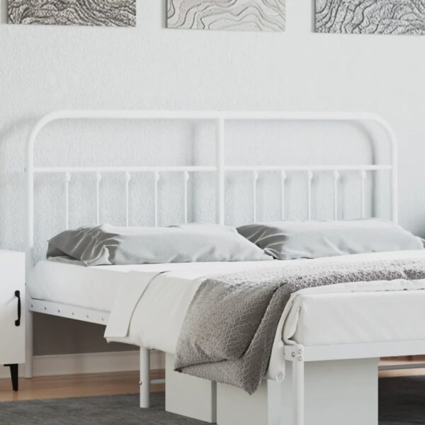 vidaXL Metal Headboard White 70.9"