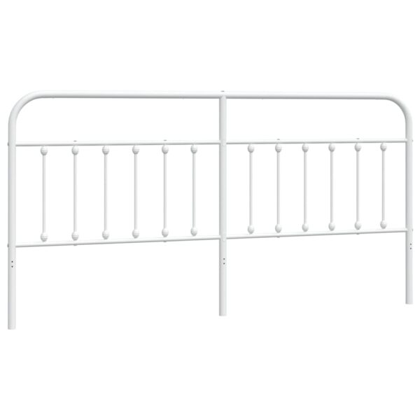 vidaXL Metal Headboard White 76" - Image 2