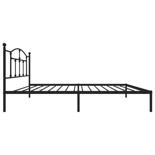 vidaXL Metal Bed Frame with Headboard Black 39.4"x74.8" Twin - Image 6