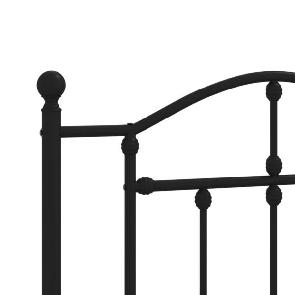 vidaXL Metal Bed Frame with Headboard Black 39.4"x74.8" Twin - Image 8