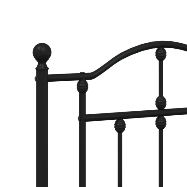 vidaXL Metal Bed Frame with Headboard Black 53.1"x74.8" - Image 8