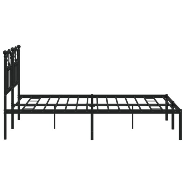 vidaXL Metal Bed Frame with Headboard Black 59.1"x78.7" - Image 6