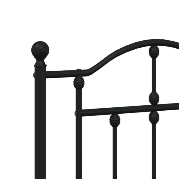 vidaXL Metal Bed Frame with Headboard Black 76"x79.9" King - Image 8