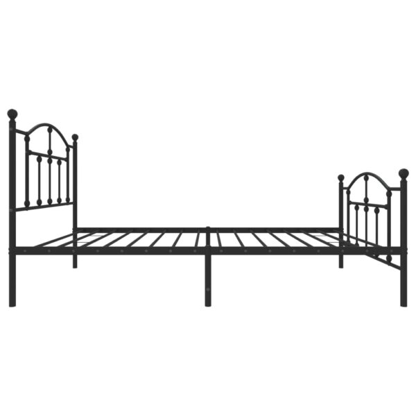 vidaXL Metal Bed Frame with Headboard and Footboard Black 39.4"x74.8" Twin - Image 6