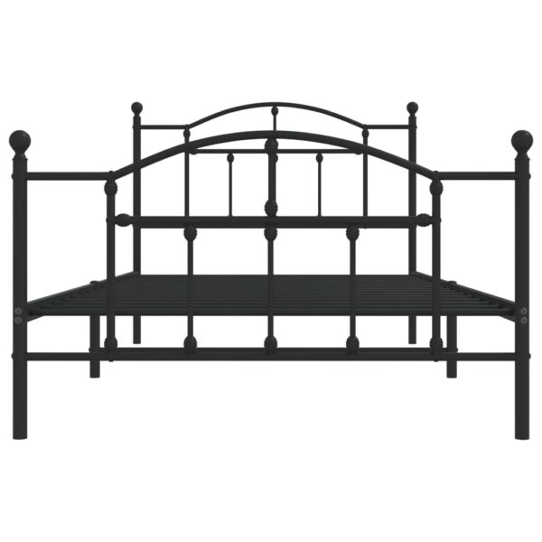 vidaXL Metal Bed Frame with Headboard and Footboard Black 39.4"x78.7" - Image 5