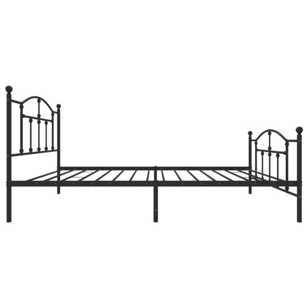 vidaXL Metal Bed Frame with Headboard and Footboard Black 39.4"x78.7" - Image 6