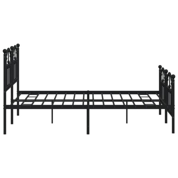 vidaXL Metal Bed Frame with Headboard and Footboard Black 53.1"x74.8" - Image 6