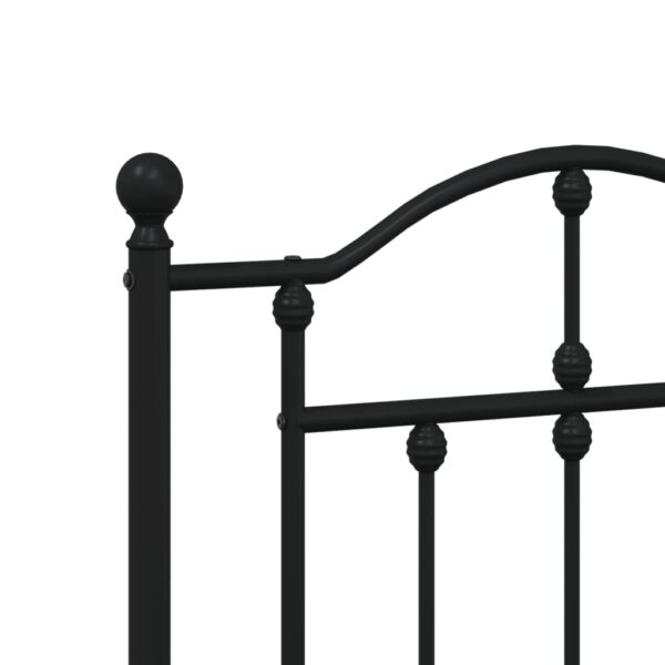 vidaXL Metal Bed Frame with Headboard and Footboard Black 53.1"x74.8" - Image 8