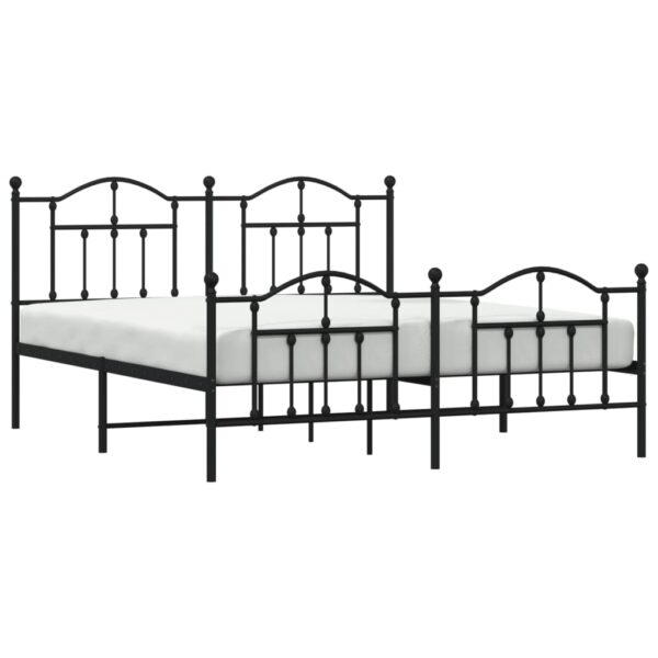 vidaXL Metal Bed Frame with Headboard&Footboard Black 72"x83.9" California King - Image 3