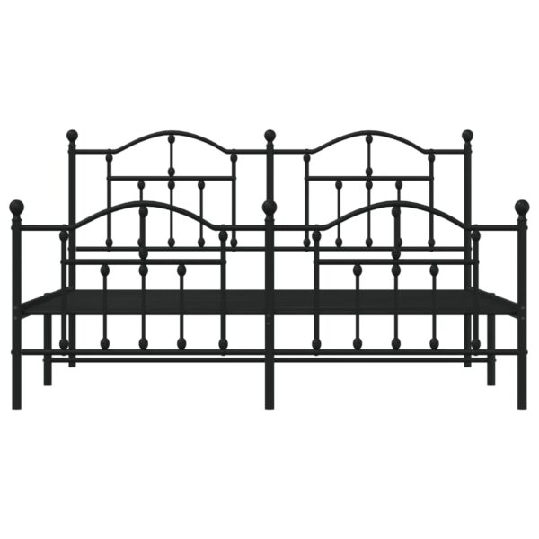 vidaXL Metal Bed Frame with Headboard&Footboard Black 72"x83.9" California King - Image 5