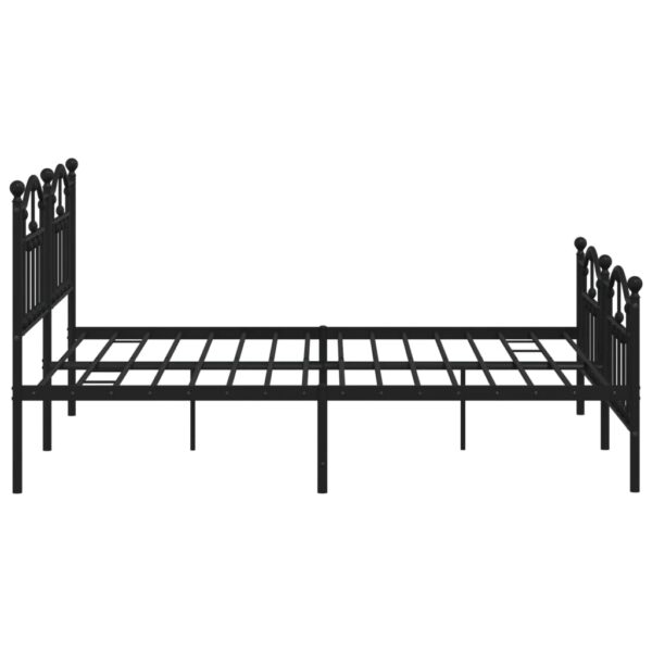 vidaXL Metal Bed Frame with Headboard&Footboard Black 72"x83.9" California King - Image 6