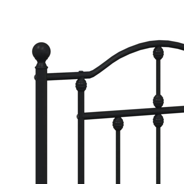 vidaXL Metal Bed Frame with Headboard&Footboard Black 72"x83.9" California King - Image 8